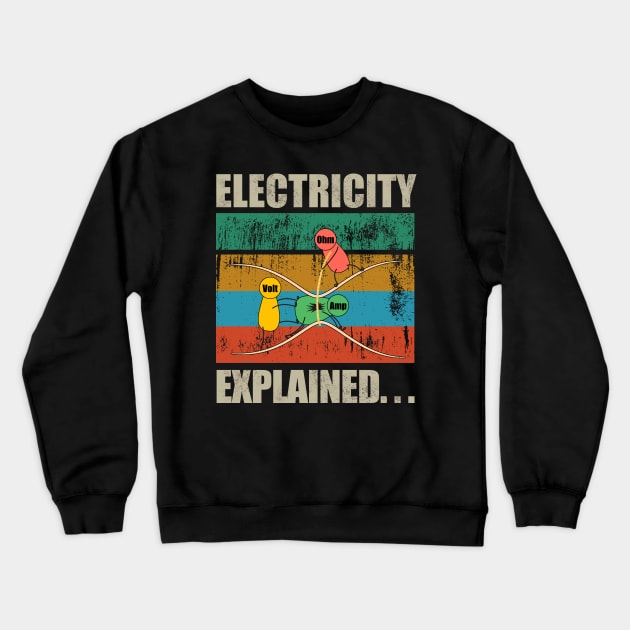 Electricity Explained ~ Vintage Crewneck Sweatshirt by Design Malang